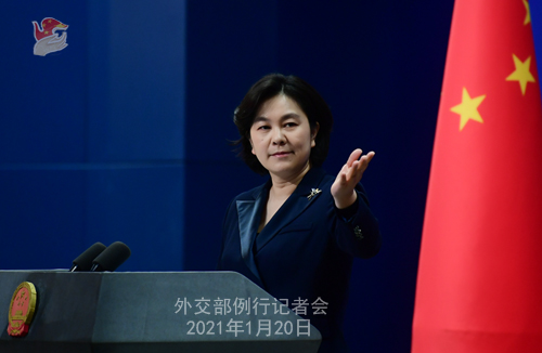 중국 외교부 대변인 화춘잉, 자료제공: 중국 외교부